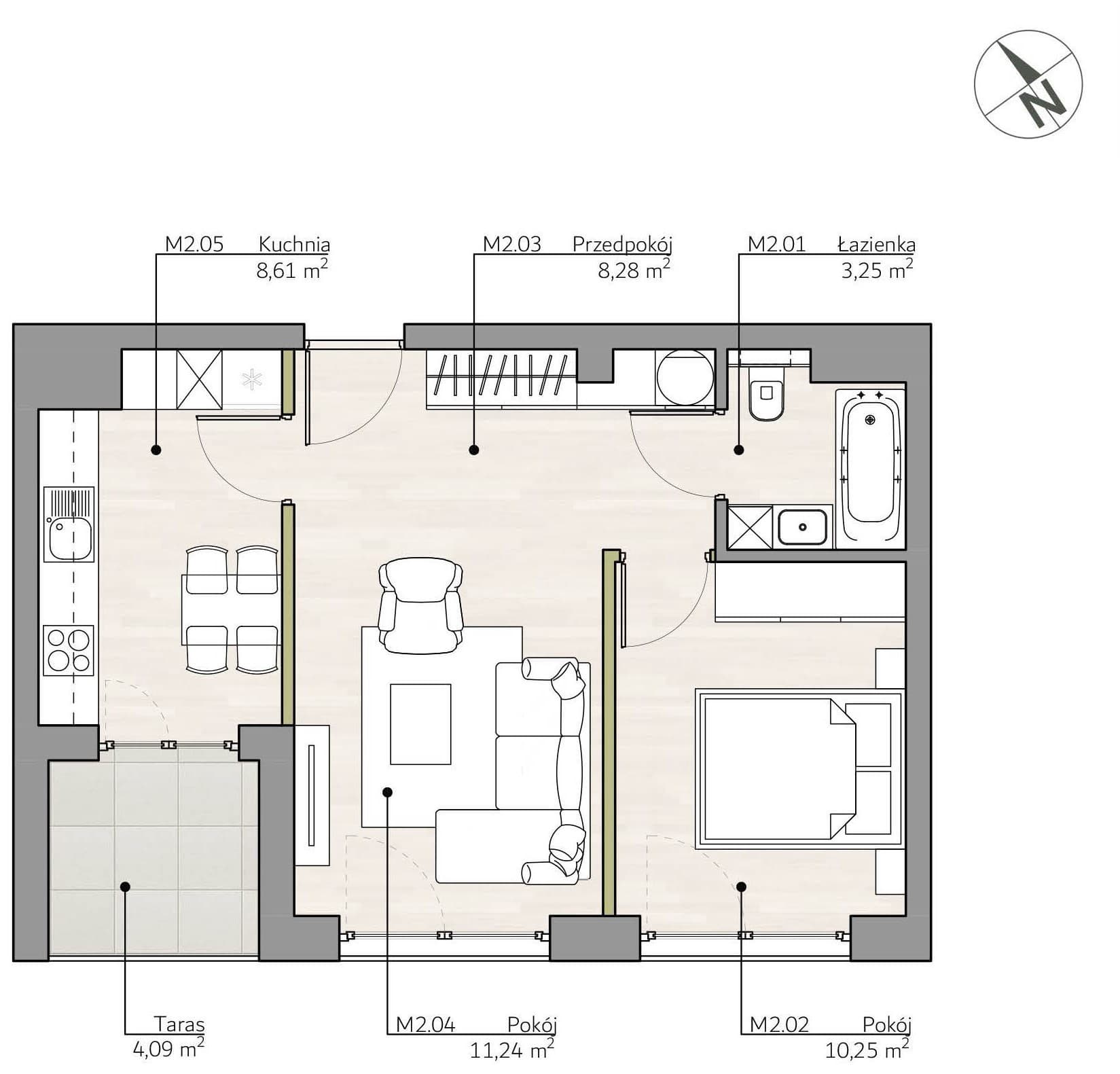 Mieszkanie a2 Apartamenty Podlesie w Gliwicach, dzielnica Podlesie
