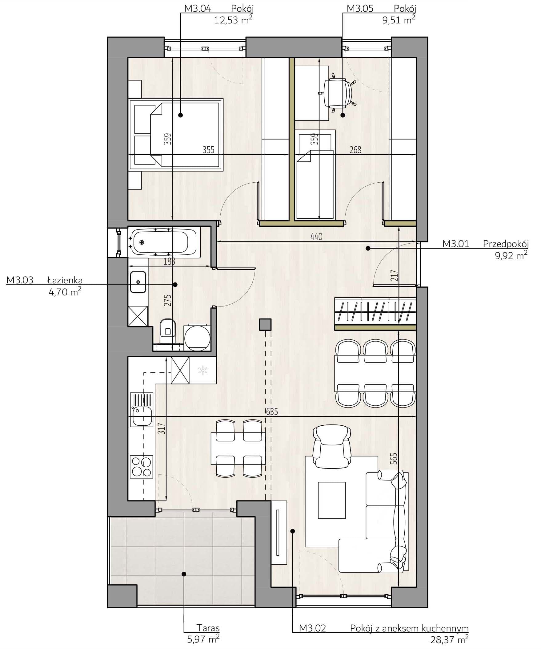 Mieszkanie a3 Apartamenty Podlesie w Gliwicach, dzielnica Podlesie