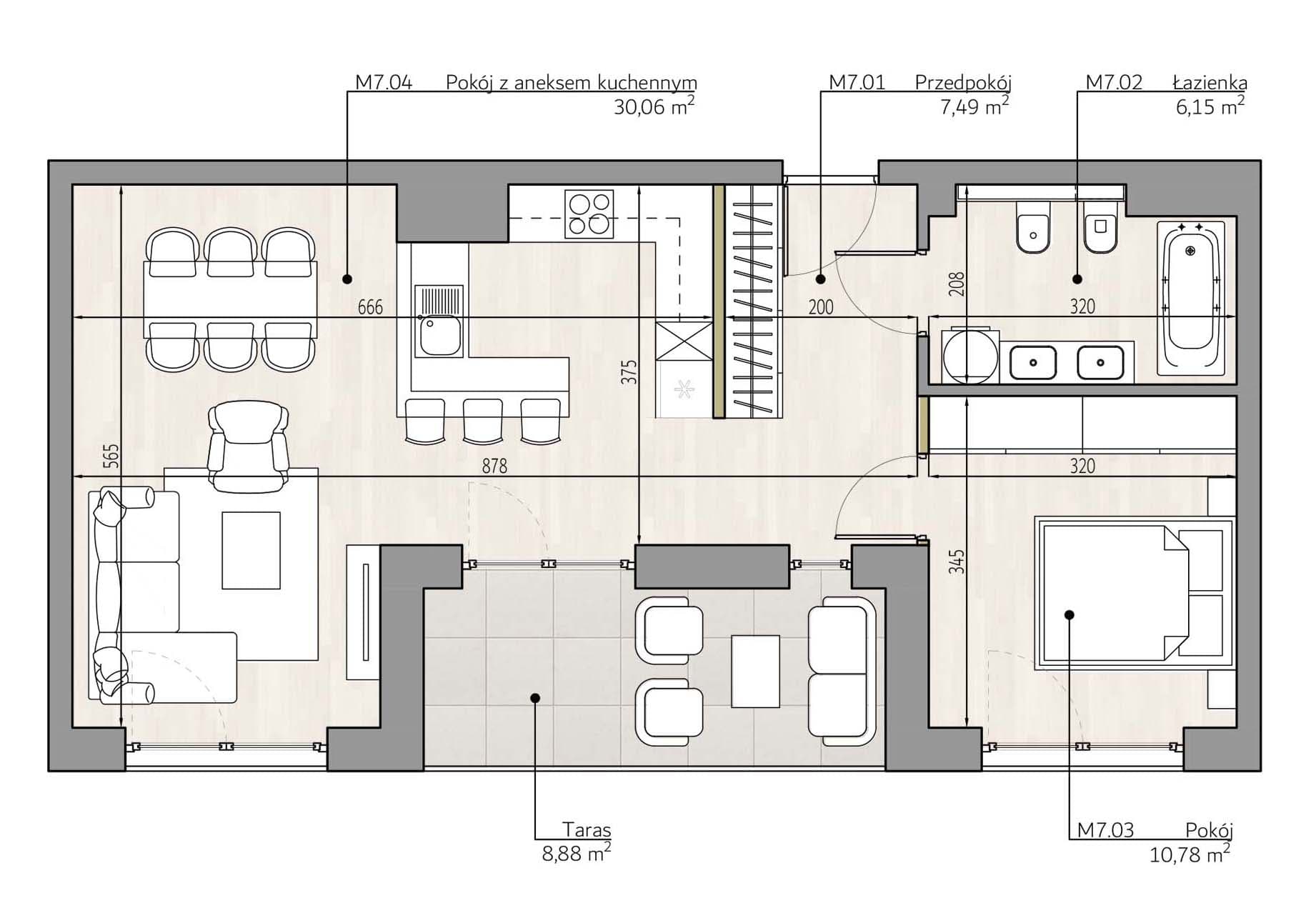 Mieszkanie a7 Apartamenty Podlesie w Gliwicach, dzielnica Podlesie