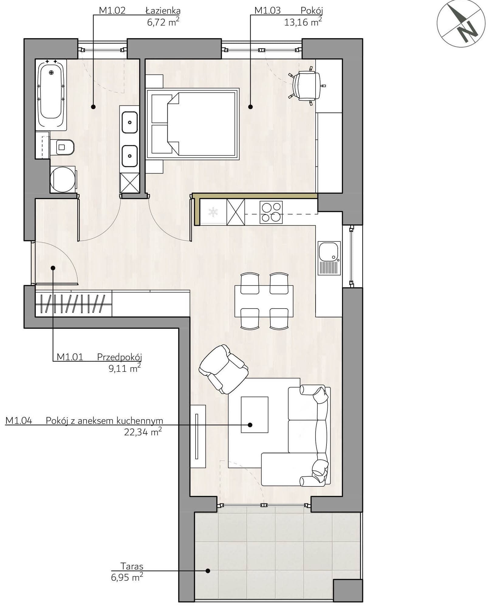 Mieszkanie b1 Apartamenty Podlesie w Gliwicach, dzielnica Podlesie