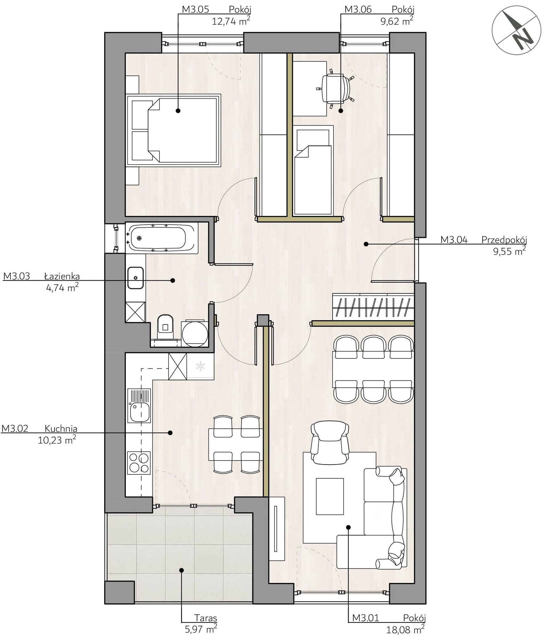 Mieszkanie b3 Apartamenty Podlesie w Gliwicach, dzielnica Podlesie