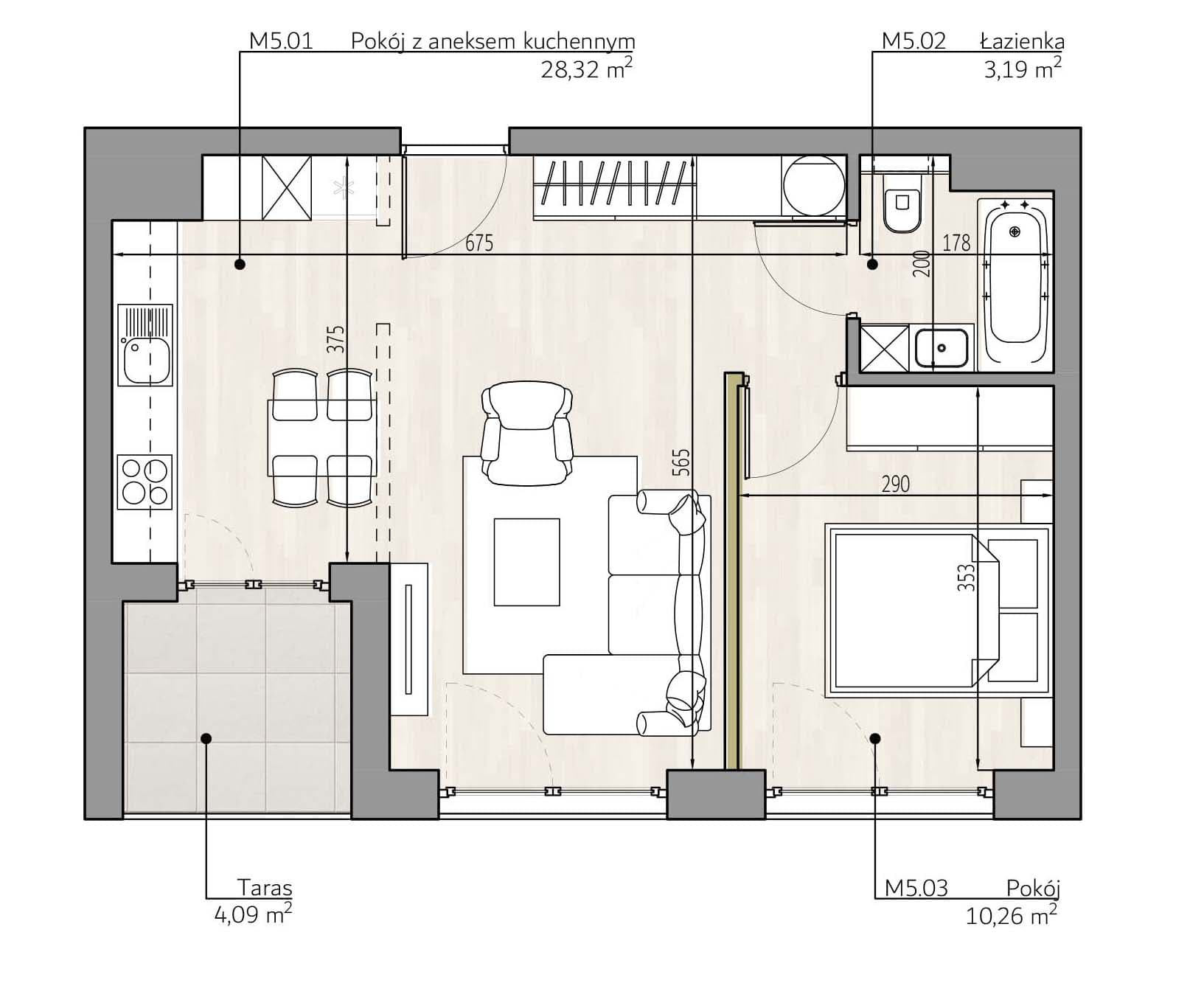 Mieszkanie b5 Apartamenty Podlesie w Gliwicach, dzielnica Podlesie
