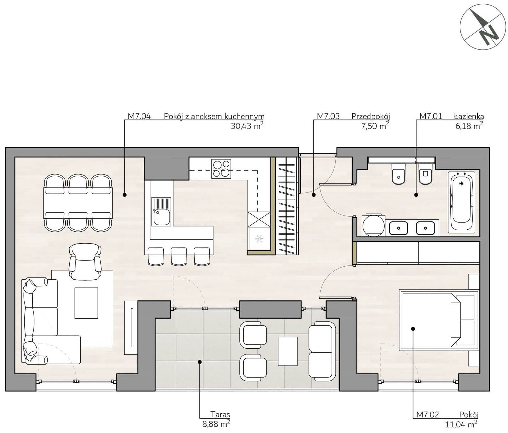 Mieszkanie b7 Apartamenty Podlesie w Gliwicach, dzielnica Podlesie