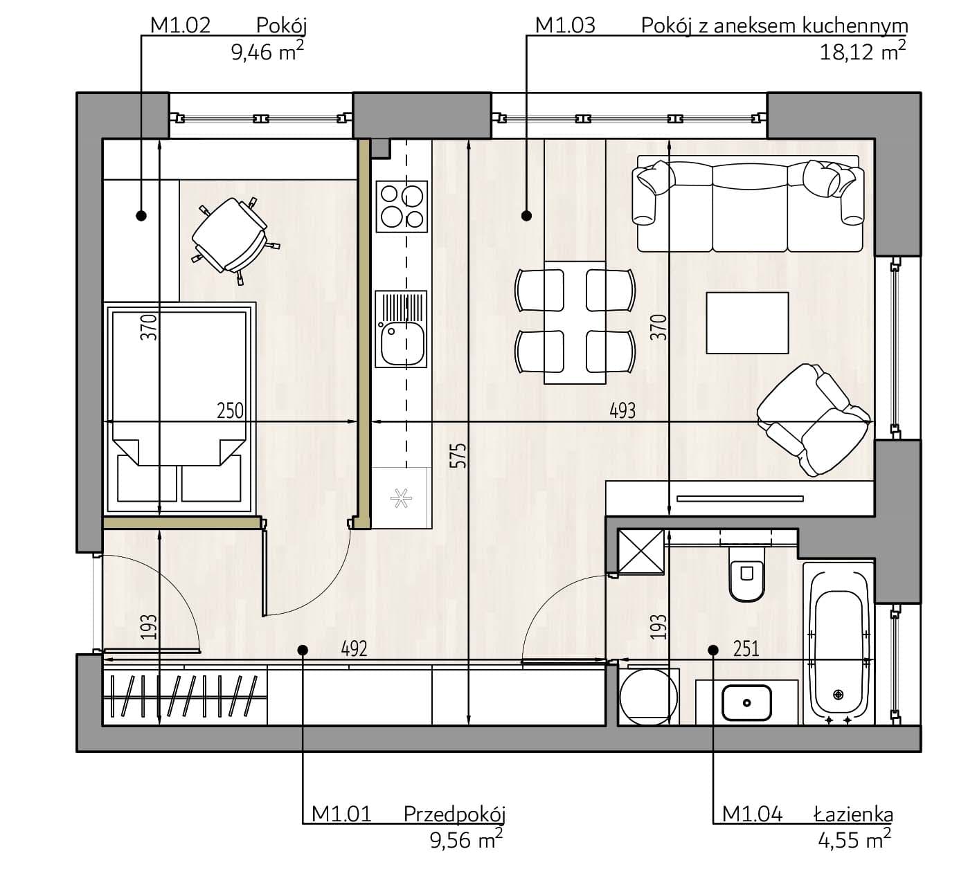 Mieszkanie c1 Apartamenty Podlesie w Gliwicach, dzielnica Podlesie