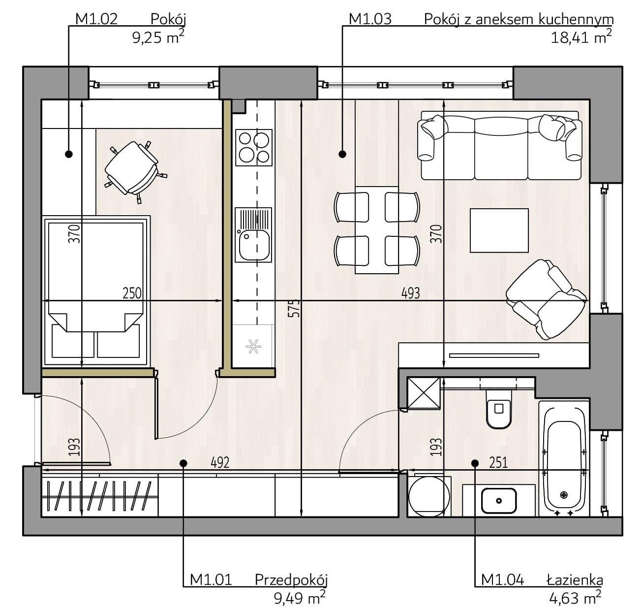 Mieszkanie c1 Apartamenty Podlesie w Gliwicach, dzielnica Podlesie