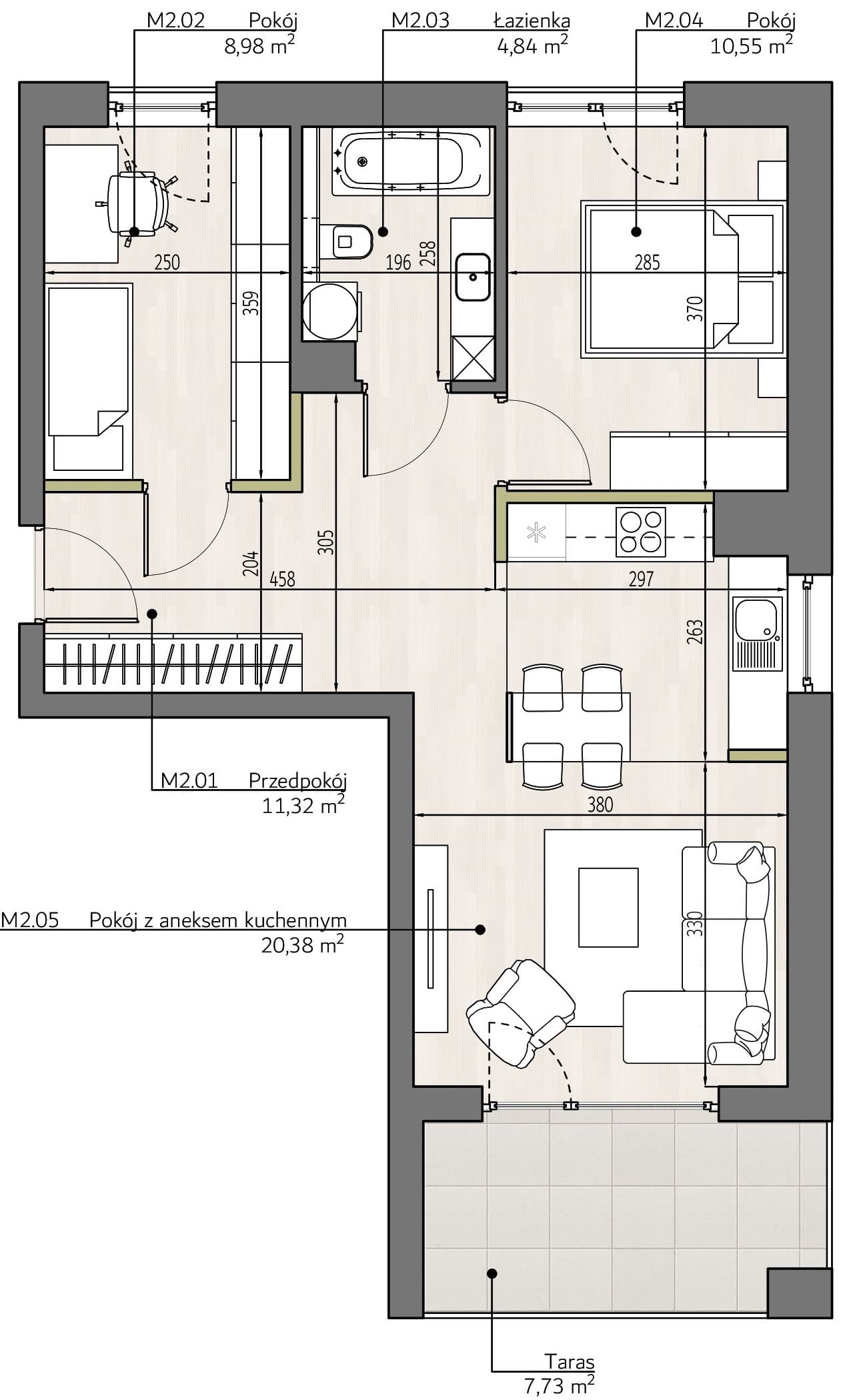 Mieszkanie c2 Apartamenty Podlesie w Gliwicach, dzielnica Podlesie