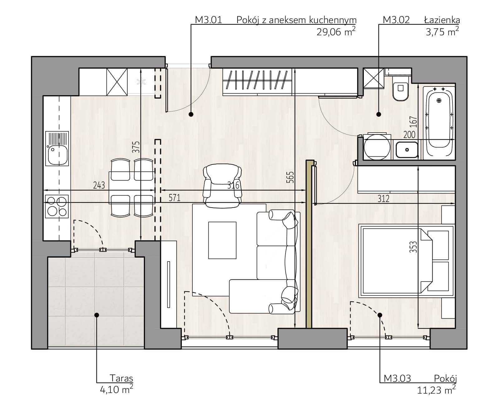 Mieszkanie c3 Apartamenty Podlesie w Gliwicach, dzielnica Podlesie