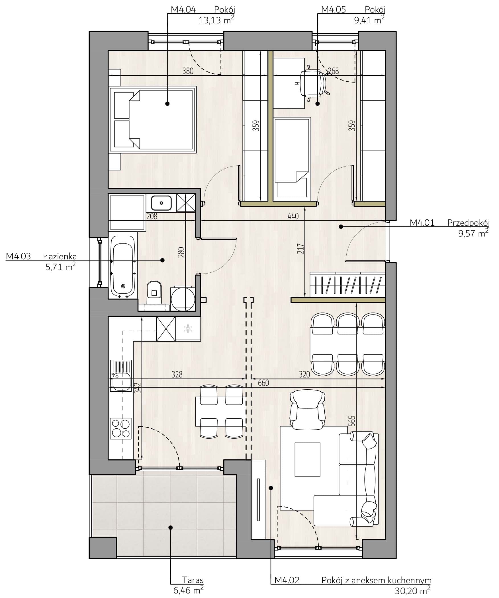 Mieszkanie c4 Apartamenty Podlesie w Gliwicach, dzielnica Podlesie