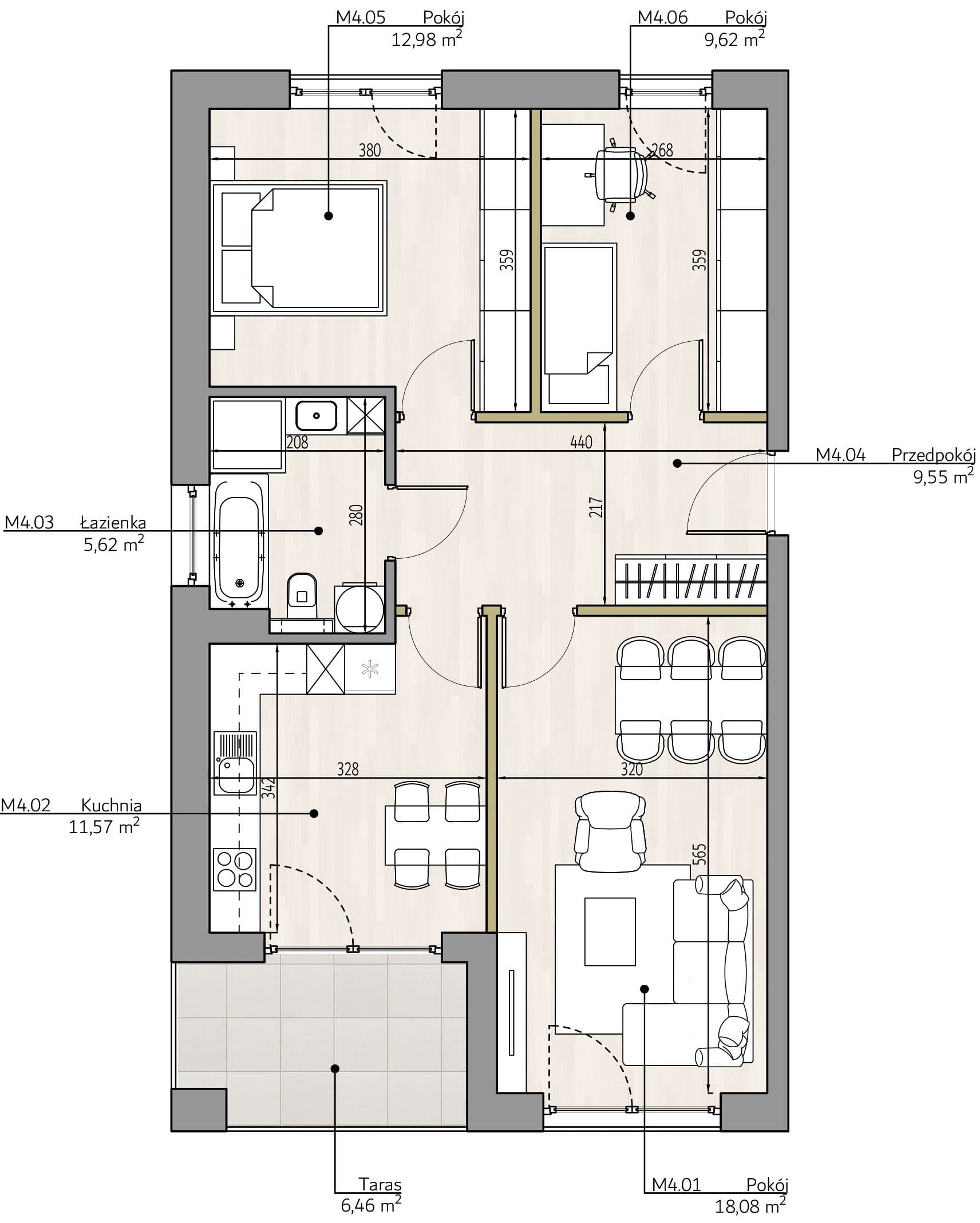 Mieszkanie c4 Apartamenty Podlesie w Gliwicach, dzielnica Podlesie
