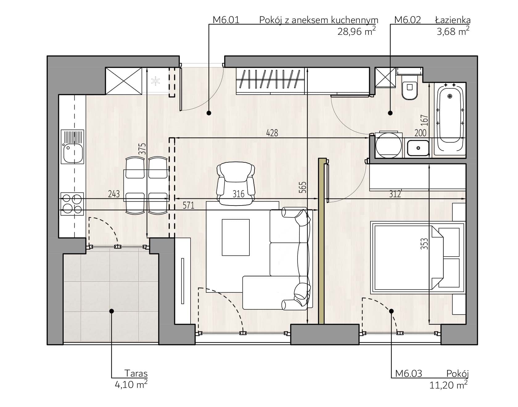 Mieszkanie c6 Apartamenty Podlesie w Gliwicach, dzielnica Podlesie