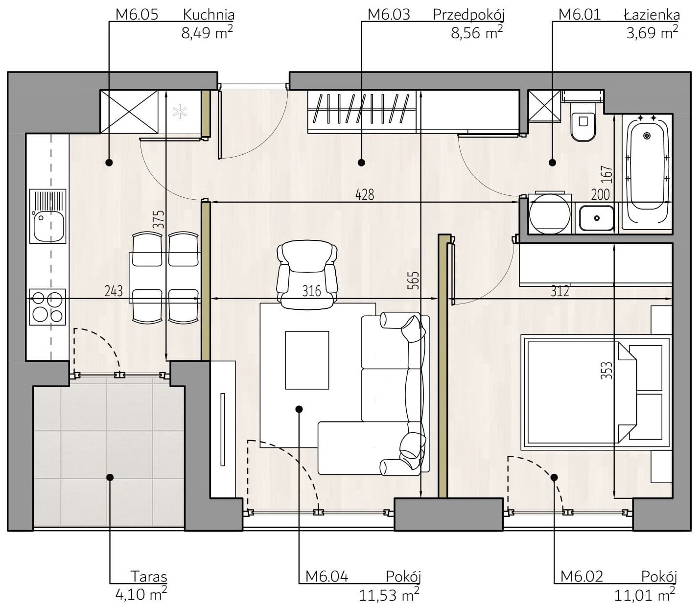 Mieszkanie c6 Apartamenty Podlesie w Gliwicach, dzielnica Podlesie