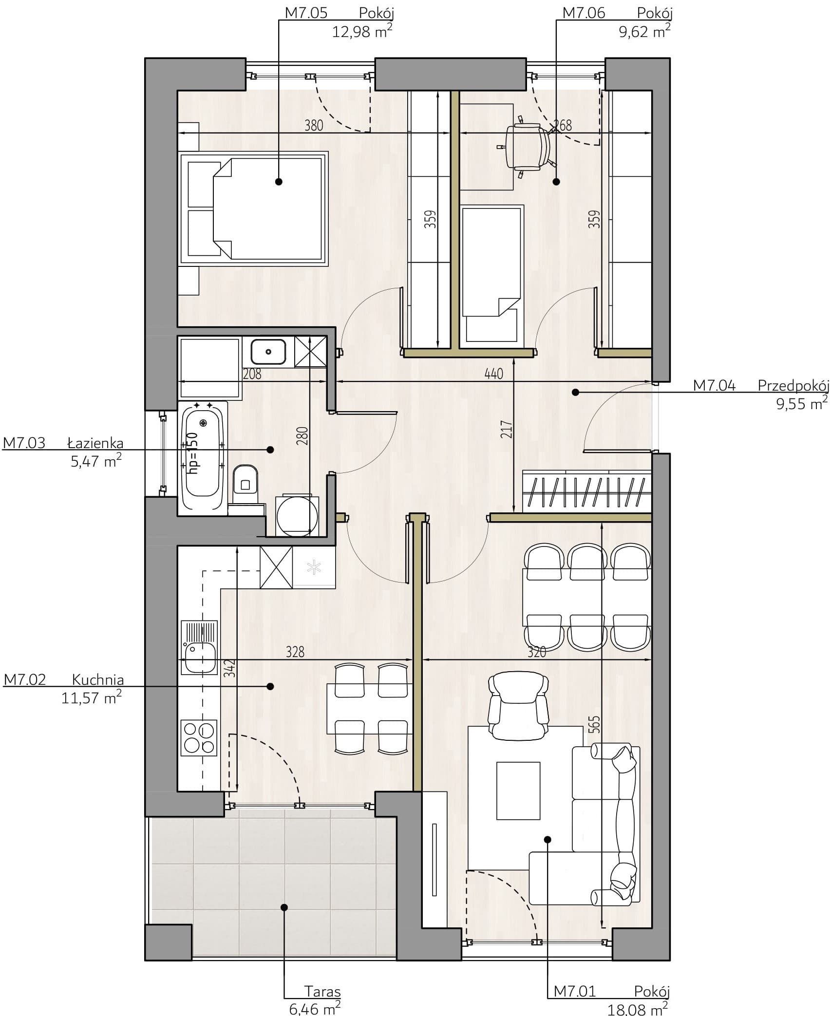 Mieszkanie c7 Apartamenty Podlesie w Gliwicach, dzielnica Podlesie