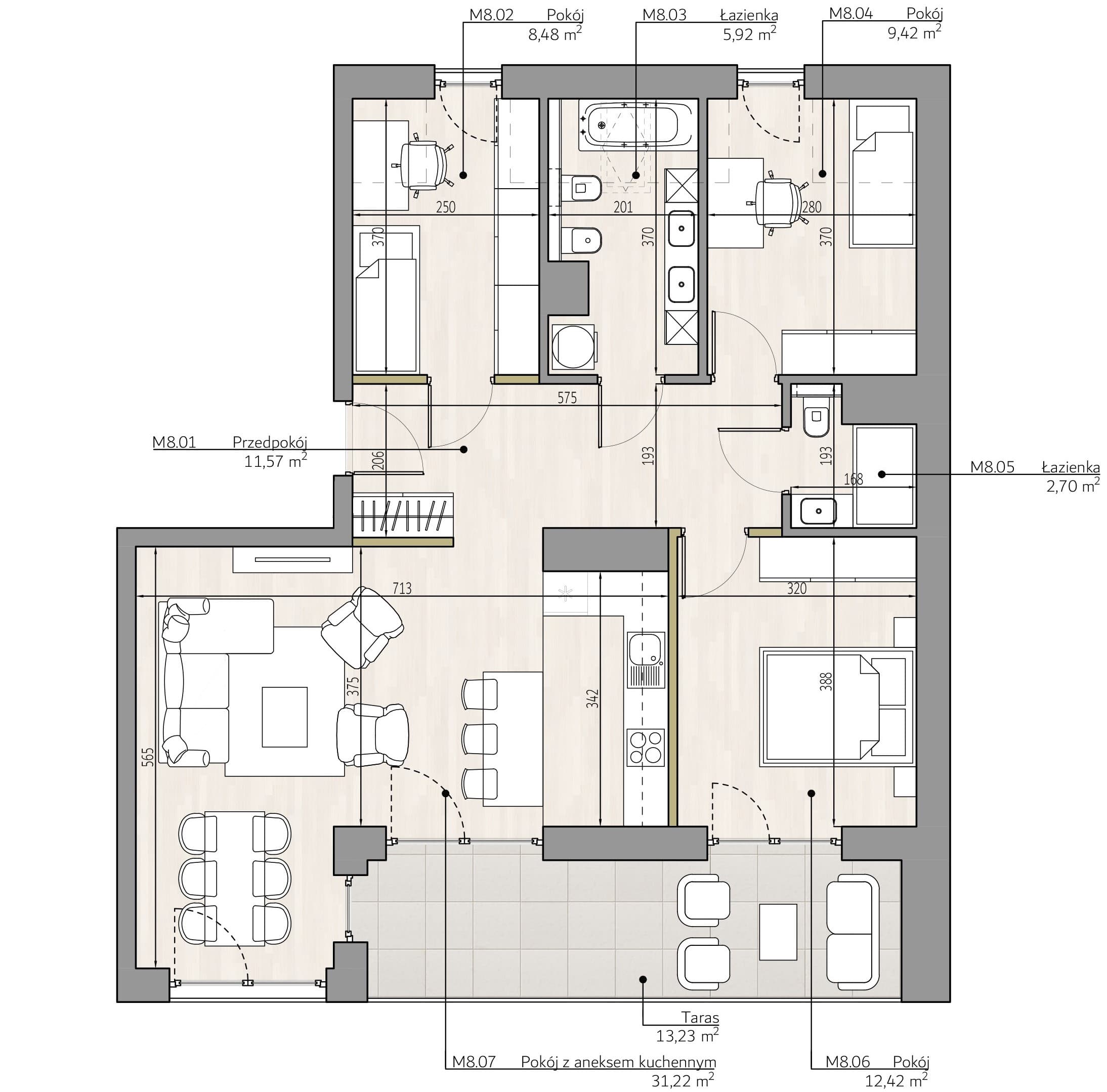 Mieszkanie c8 Apartamenty Podlesie w Gliwicach, dzielnica Podlesie