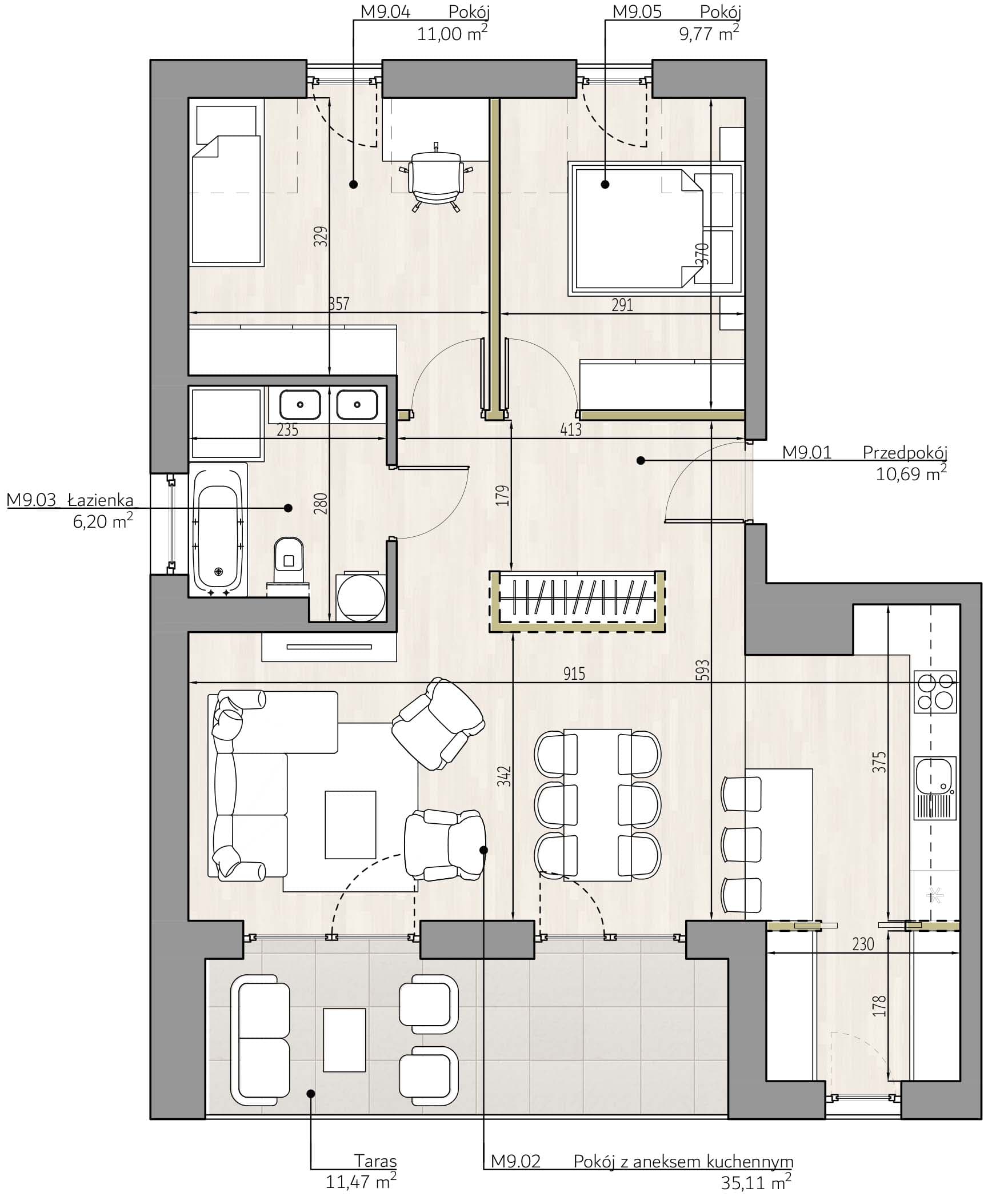 Mieszkanie c9 Apartamenty Podlesie w Gliwicach, dzielnica Podlesie