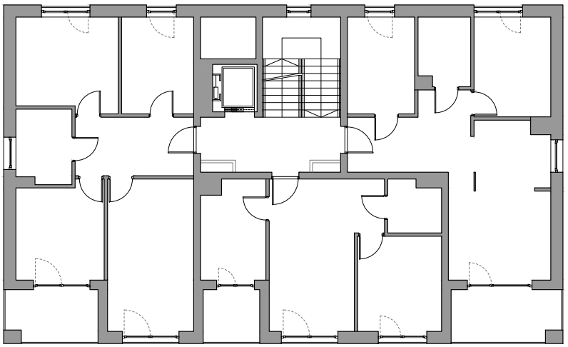 Piętro 1 w budynku C Apartamentów Podlesie w Gliwicach, dzielnica Podlesie