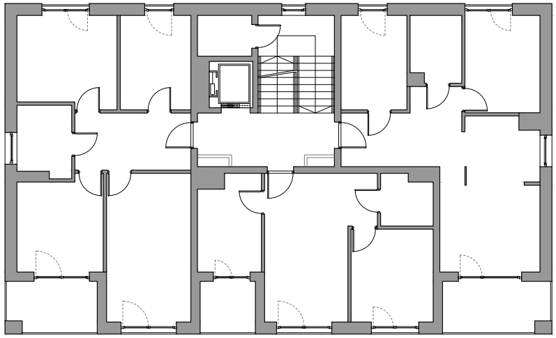 Piętro 2 w budynku C Apartamentów Podlesie w Gliwicach, dzielnica Podlesie